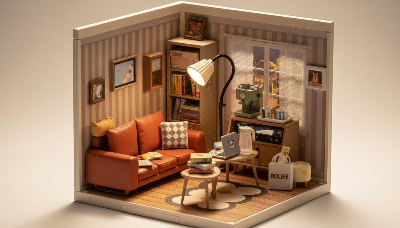DIY 3D Miniature House Puzzle Kit: Desk-Ready Build